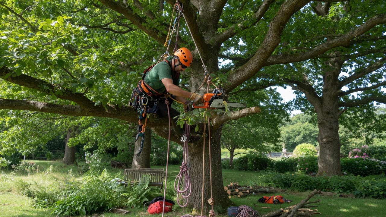 Tree surgery in progress